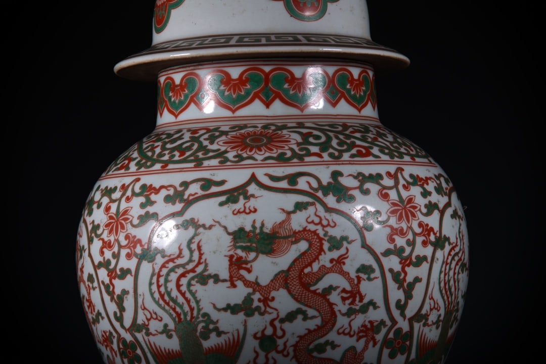 Doucai Dragon Phoenix Pattern Jar - 5