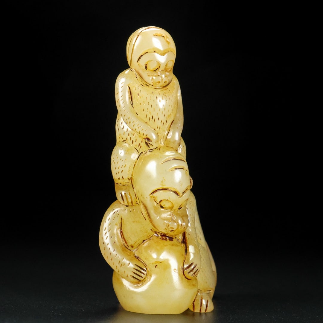 A Exquisite Hetian Jade Monkey Ornament - 4