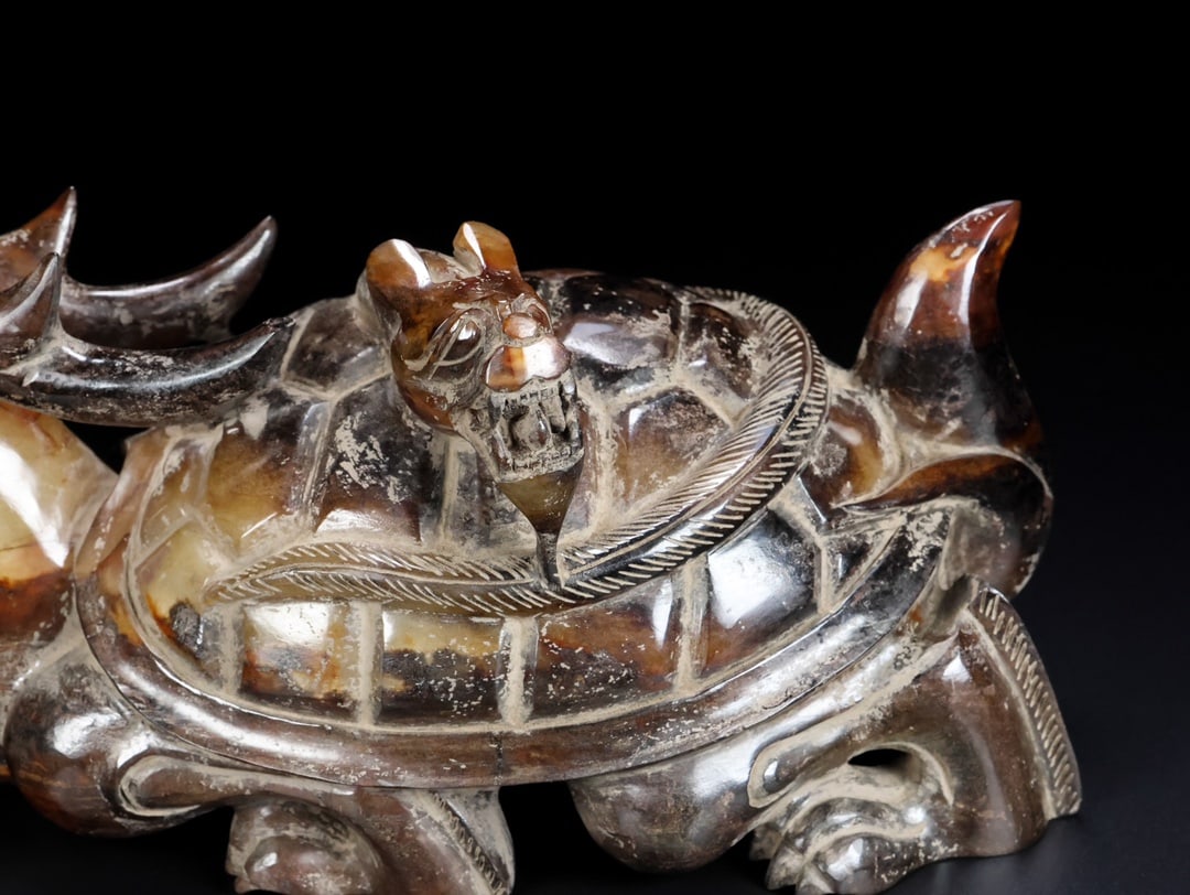 A Rare Hetian Jade Dragon Turtle - 8