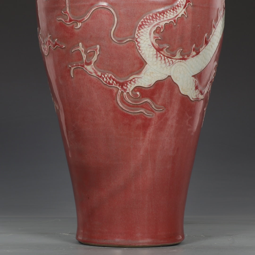 A Exquisite Underglaze-Red Dragon Pattern Vase - 3