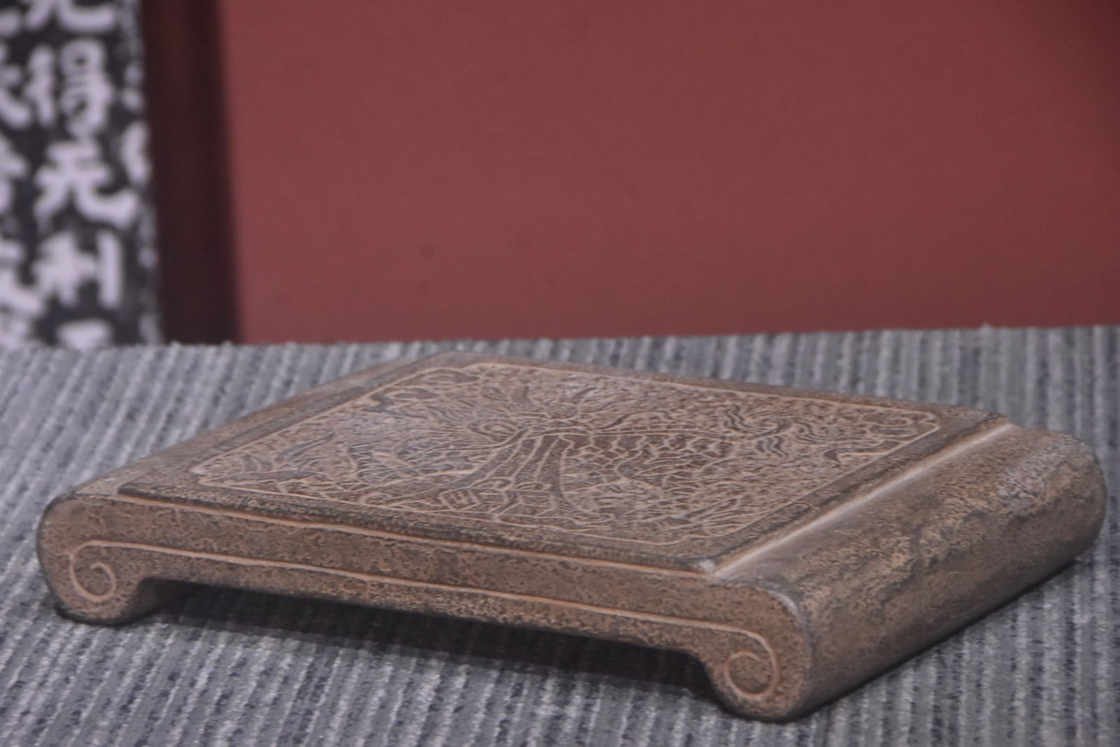 A Exquisite Limestone Qi lin wen Base - 7