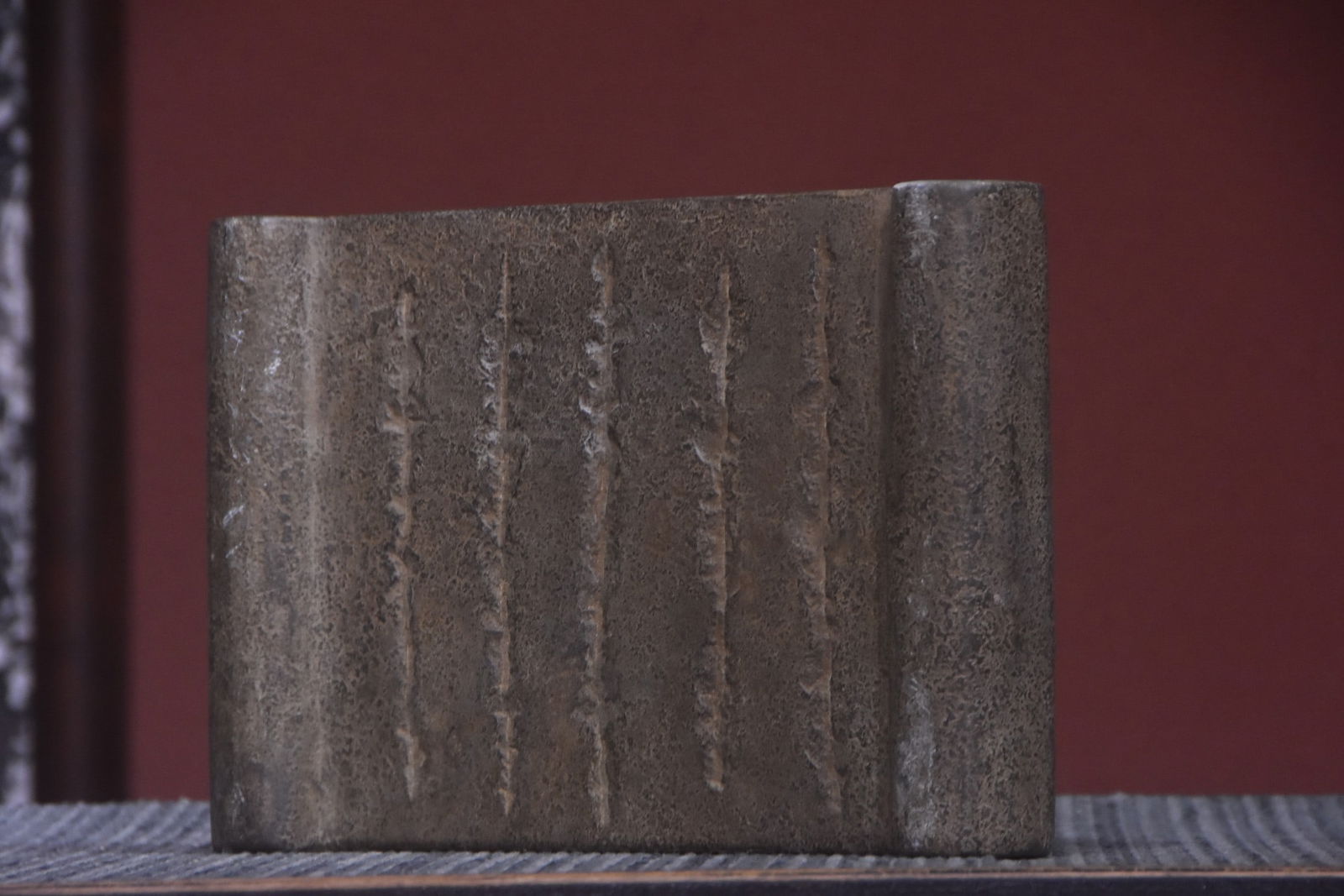 A Exquisite Limestone Qi lin wen Base - 9