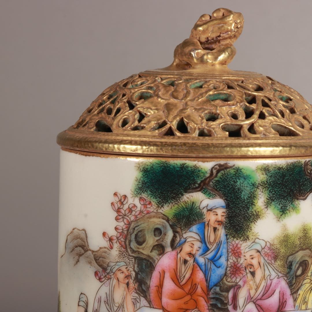 A Exquisite Enamel Figures Pattern Tripod Censer - 2