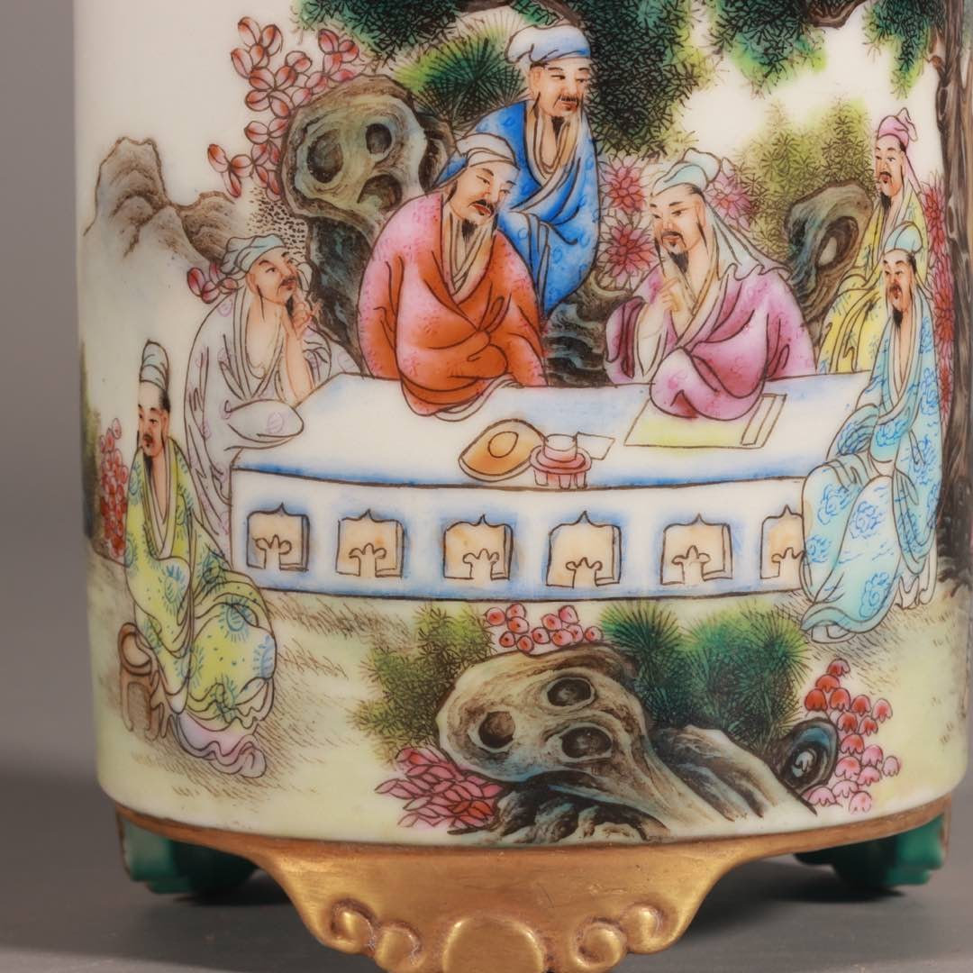A Exquisite Enamel Figures Pattern Tripod Censer - 3
