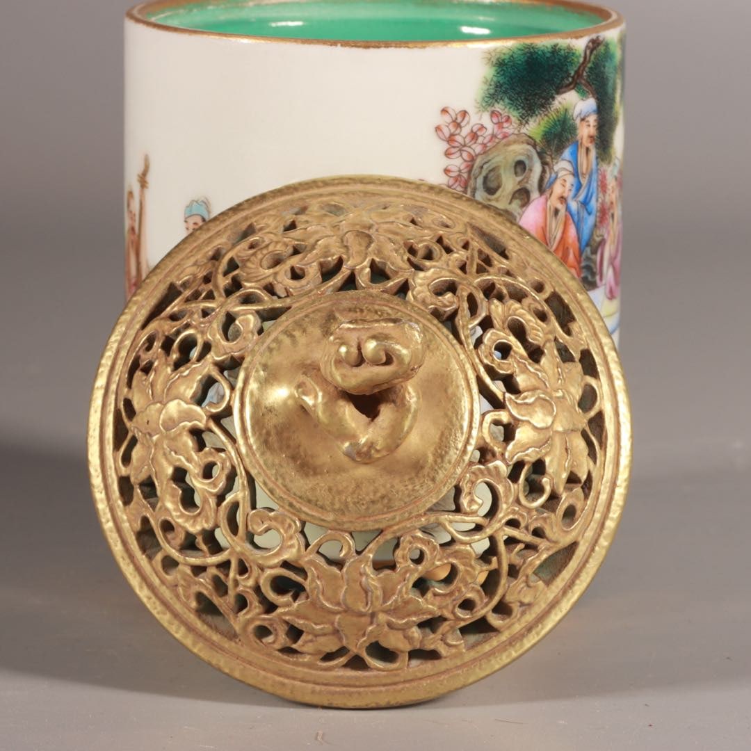 A Exquisite Enamel Figures Pattern Tripod Censer - 8