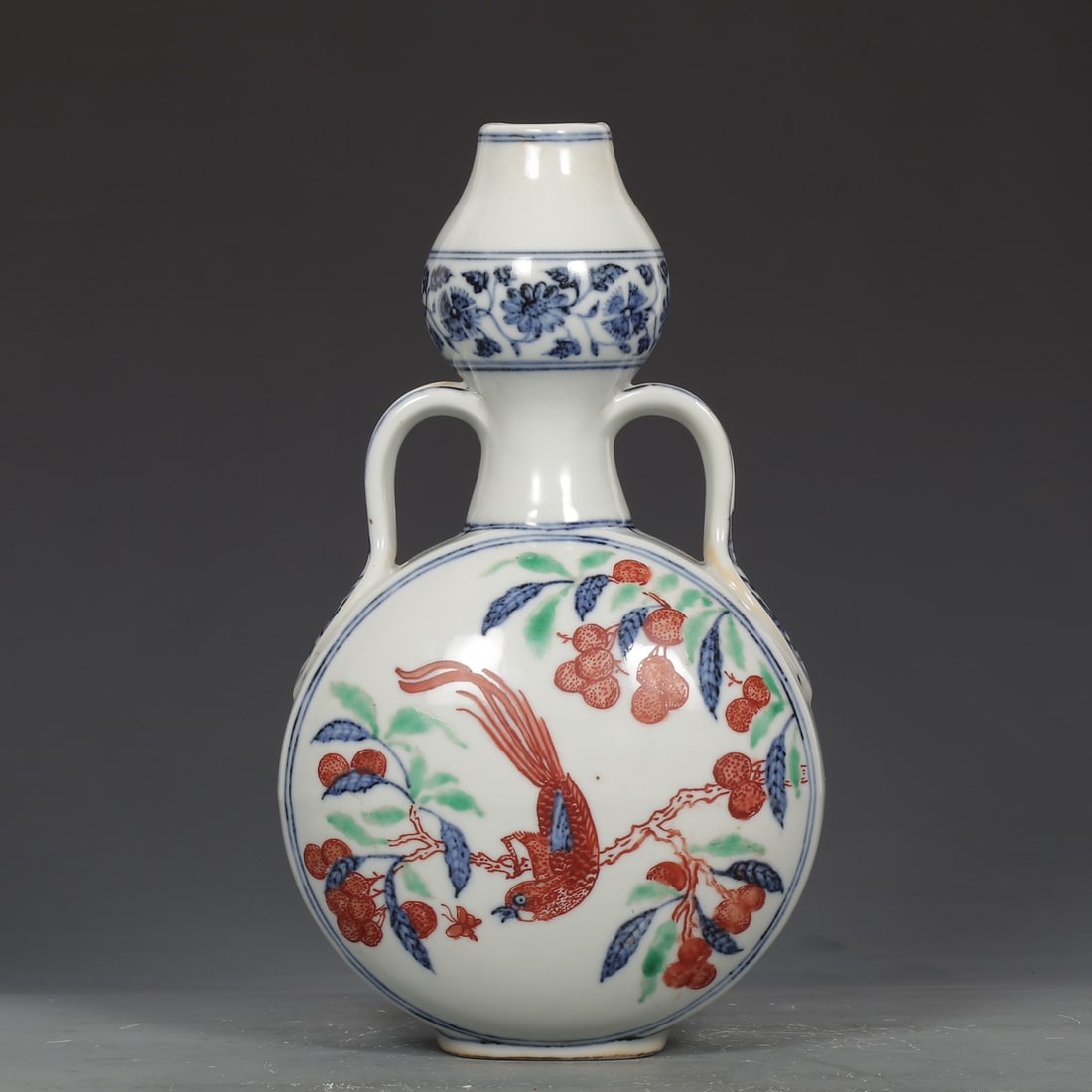 A Exquisite Blue and White Wucai Flower and Bird Pattern Vase (1 of 8)