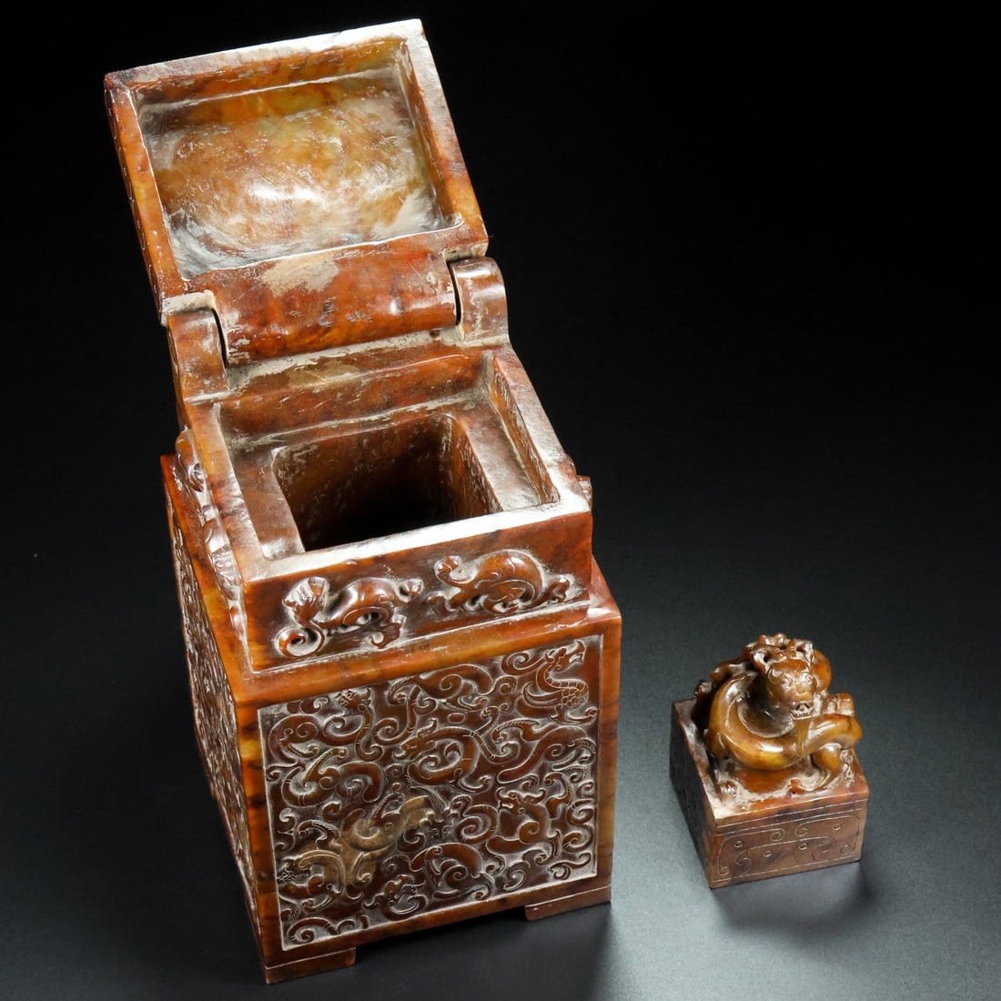 A Exquisite Hotan Jade Dragon Pattern BBuffalo - 5