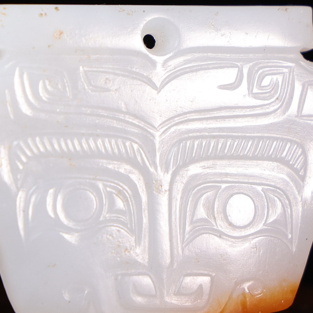 A Exquisite Hetian White Jade Human-Face Pattern Pendant - 2