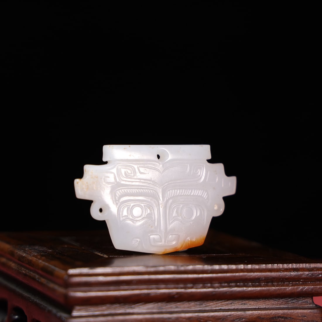A Exquisite Hetian White Jade Human-Face Pattern Pendant - 3