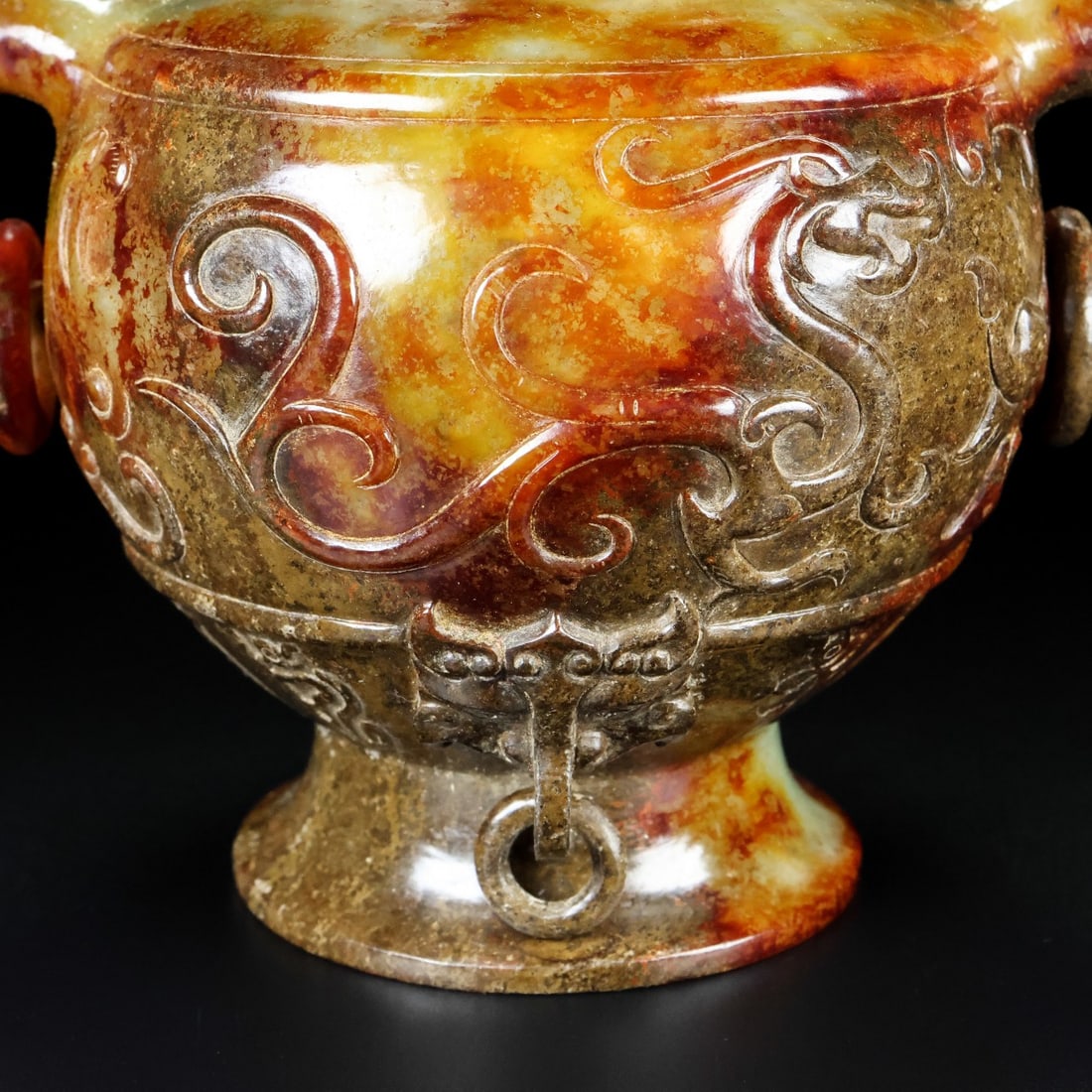 A Exquisite Hotan Jade Dragon Pattern Vase - 4