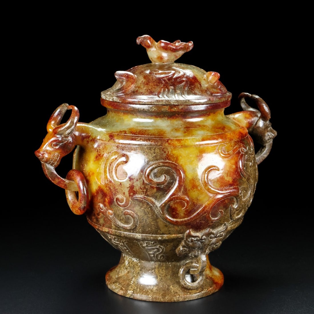 A Exquisite Hotan Jade Dragon Pattern Vase - 5