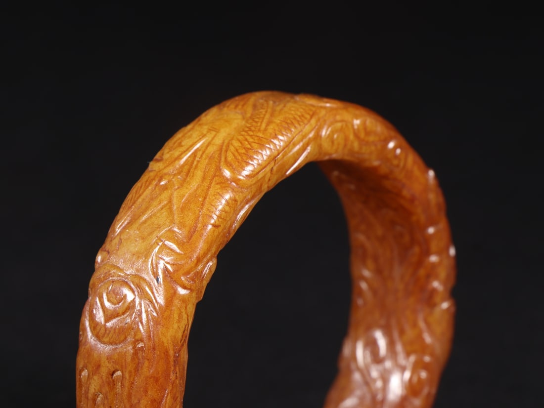A Exquisite Hetian Jade Dragon Pattern Bracelet - 4