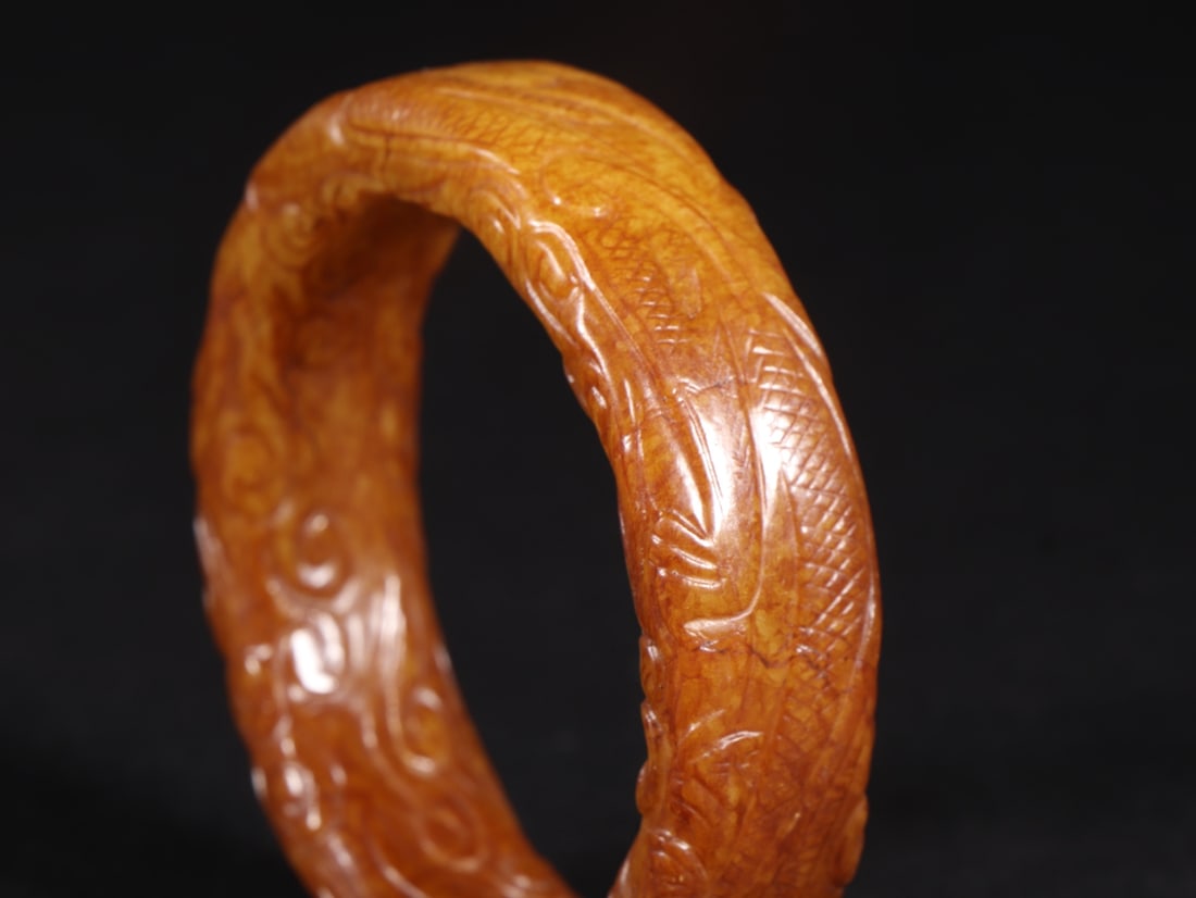 A Exquisite Hetian Jade Dragon Pattern Bracelet - 5