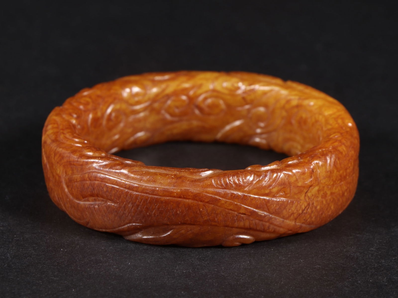 A Exquisite Hetian Jade Dragon Pattern Bracelet - 6