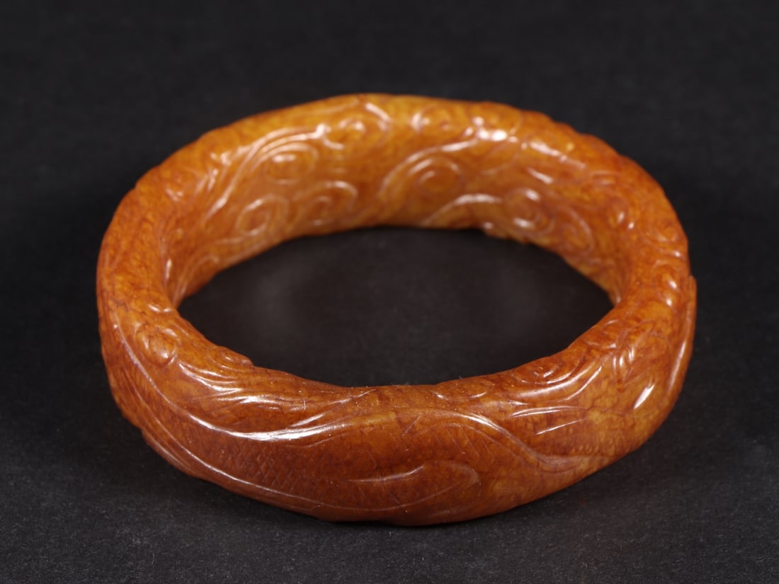 A Exquisite Hetian Jade Dragon Pattern Bracelet - 8