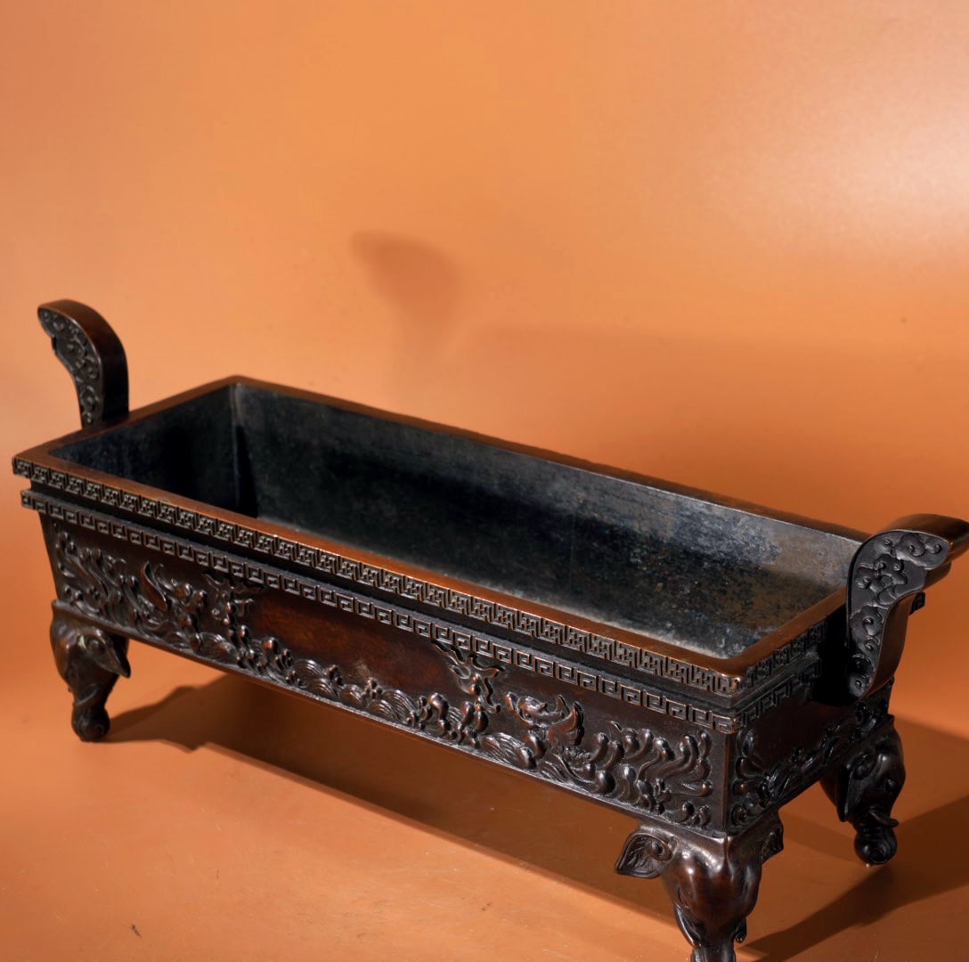 A Exquisite Bronze Kirin Pattern Double-Ears Censer - 5