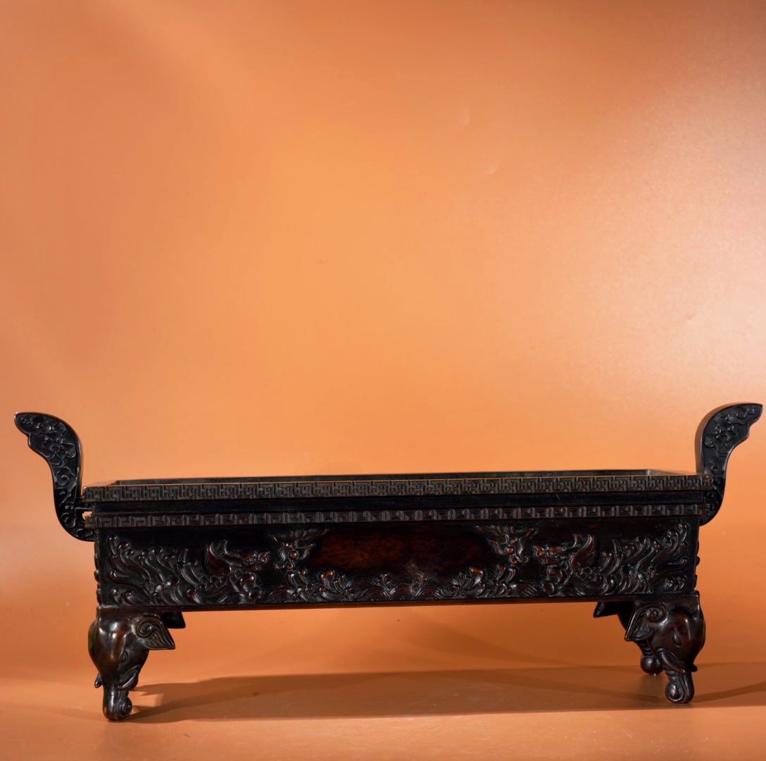 A Exquisite Bronze Kirin Pattern Double-Ears Censer - 6