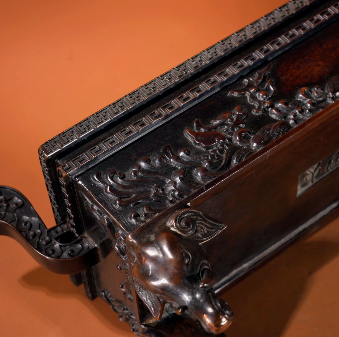 A Exquisite Bronze Kirin Pattern Double-Ears Censer - 8