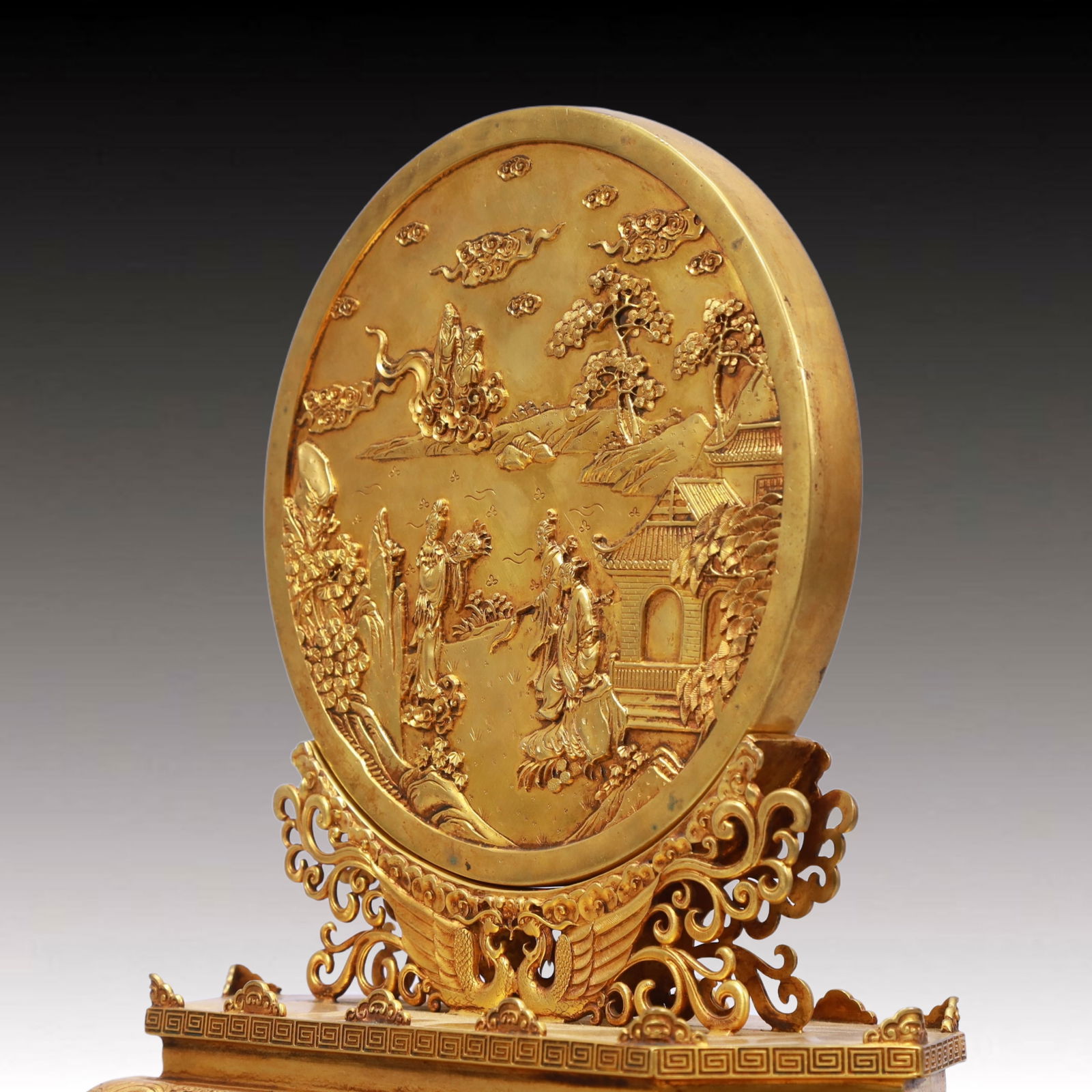 A Rare Gilt Bronze Figure Pattern Table Screen - 5