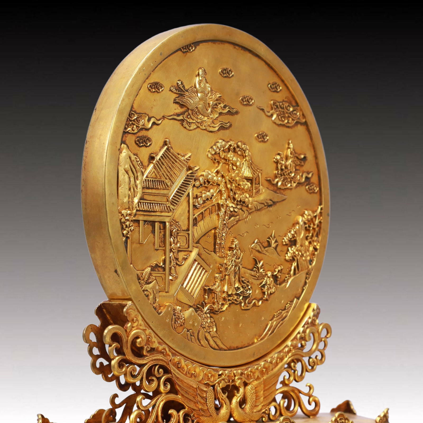 A Rare Gilt Bronze Figure Pattern Table Screen - 7