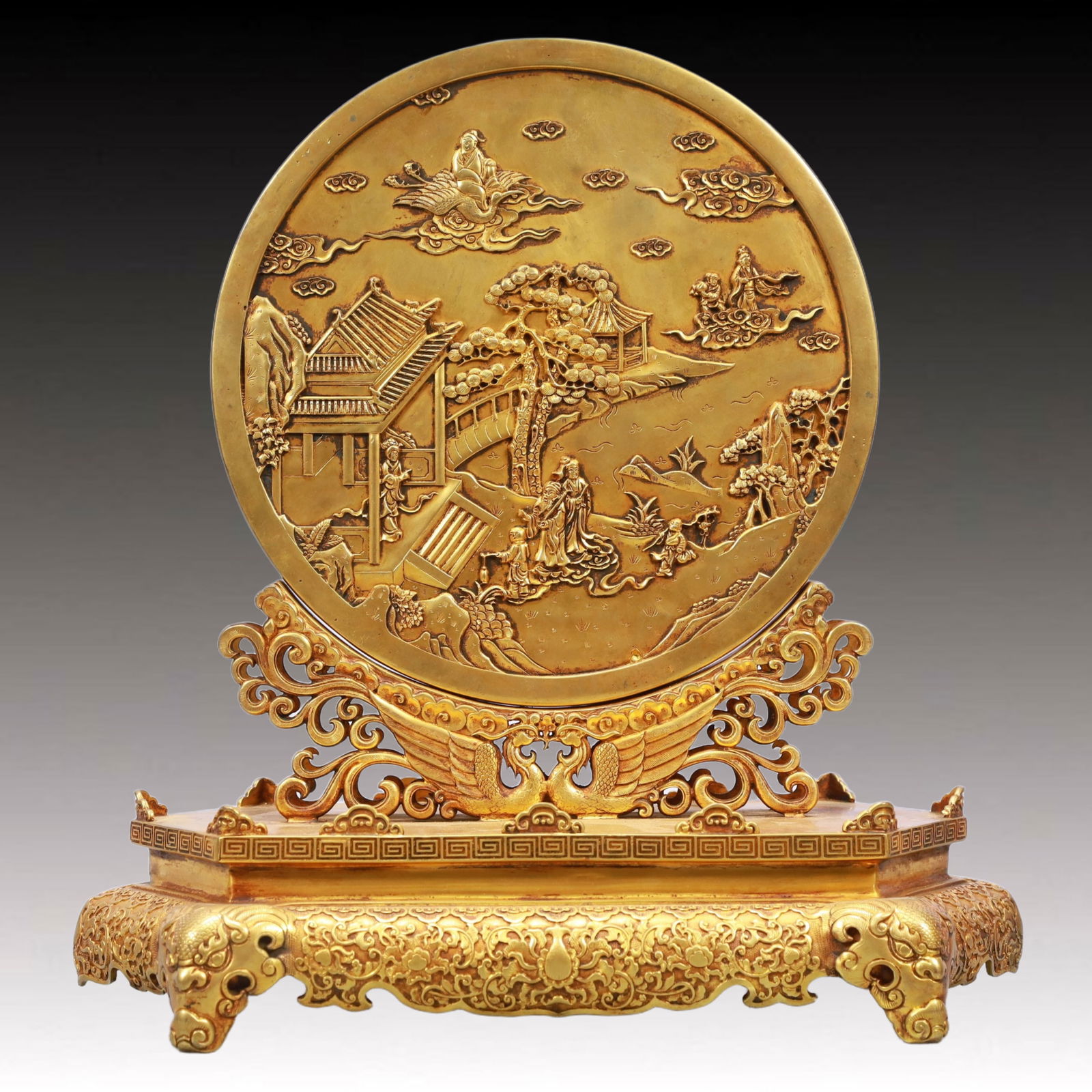 A Rare Gilt Bronze Figure Pattern Table Screen - 8