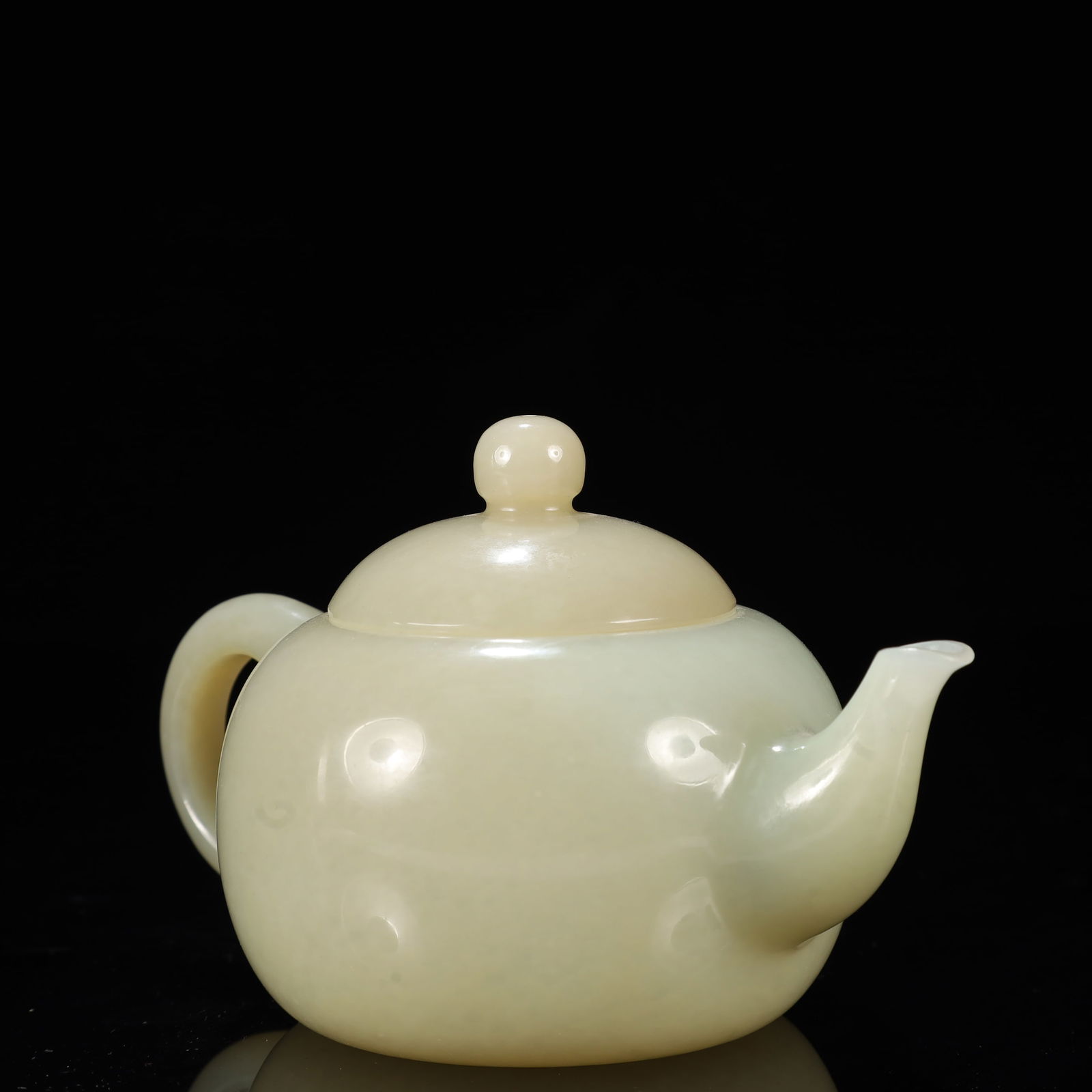 An Exquisite Greenish Jade Teapot - 10