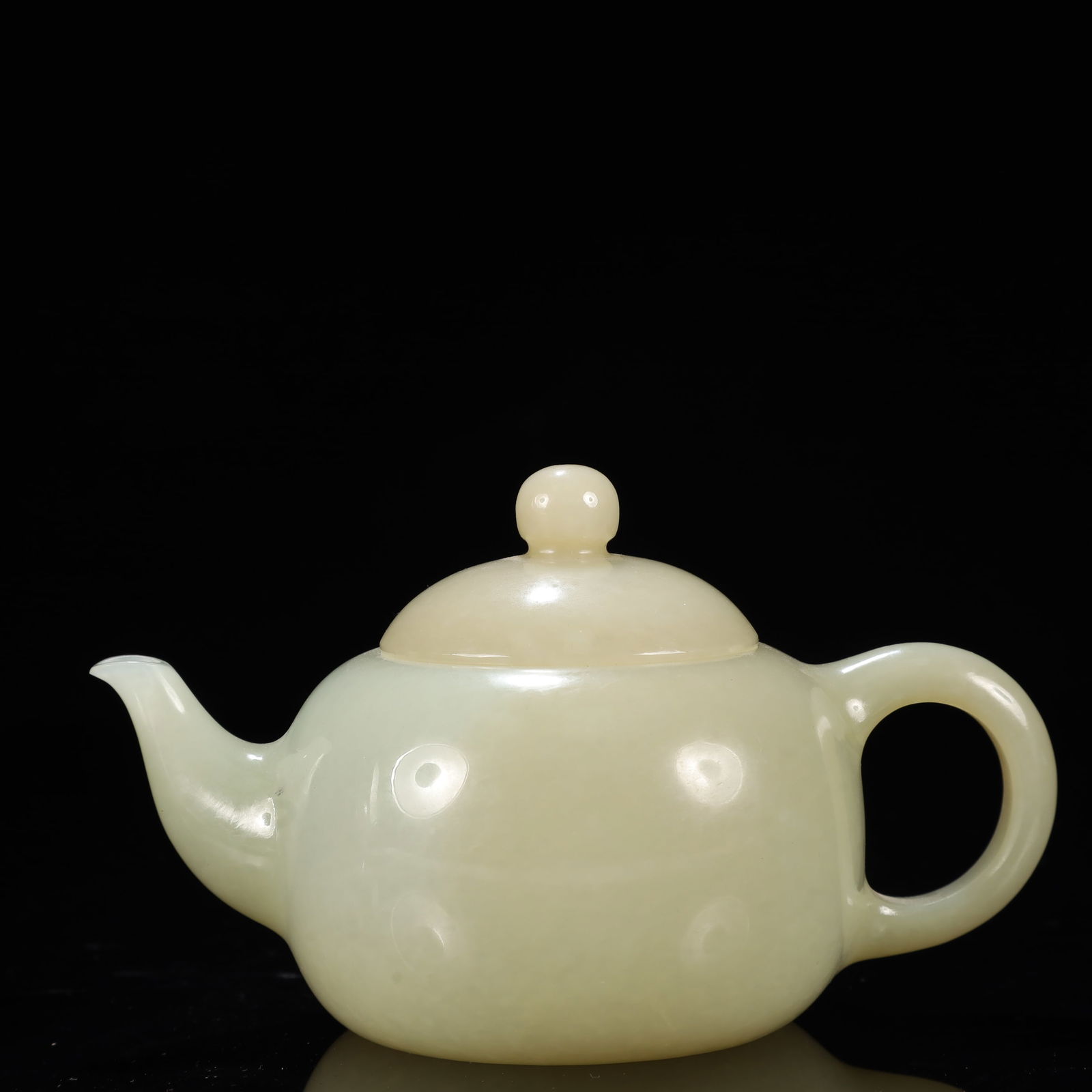 An Exquisite Greenish Jade Teapot - 5