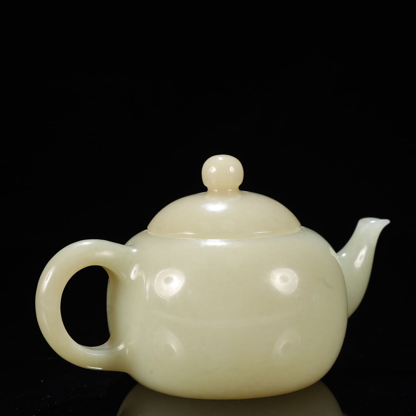 An Exquisite Greenish Jade Teapot - 8