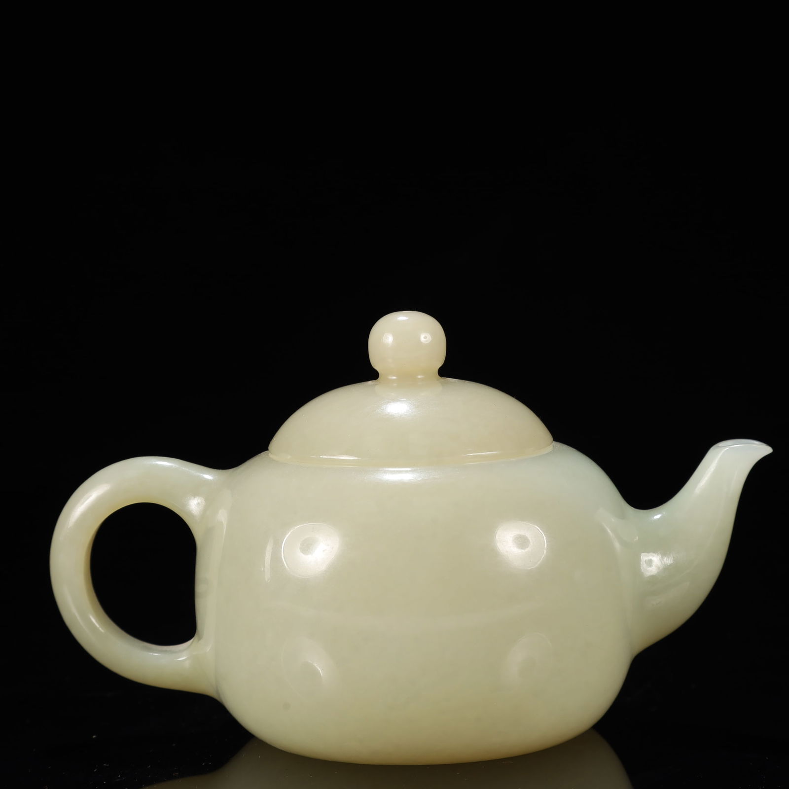 An Exquisite Greenish Jade Teapot - 9