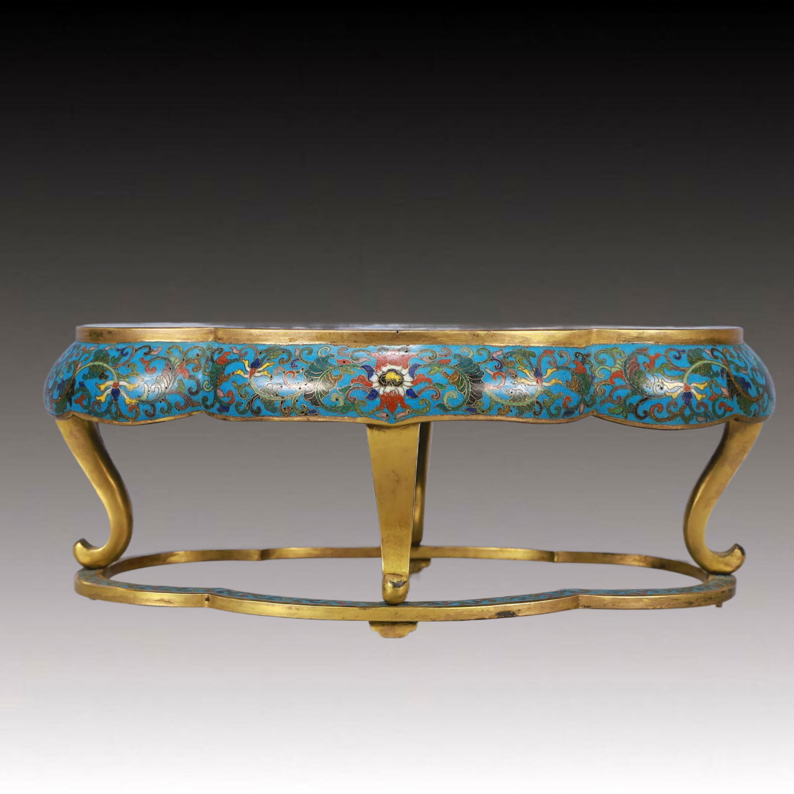 A Rare Cloisonne Landscape Pattern Base - 5