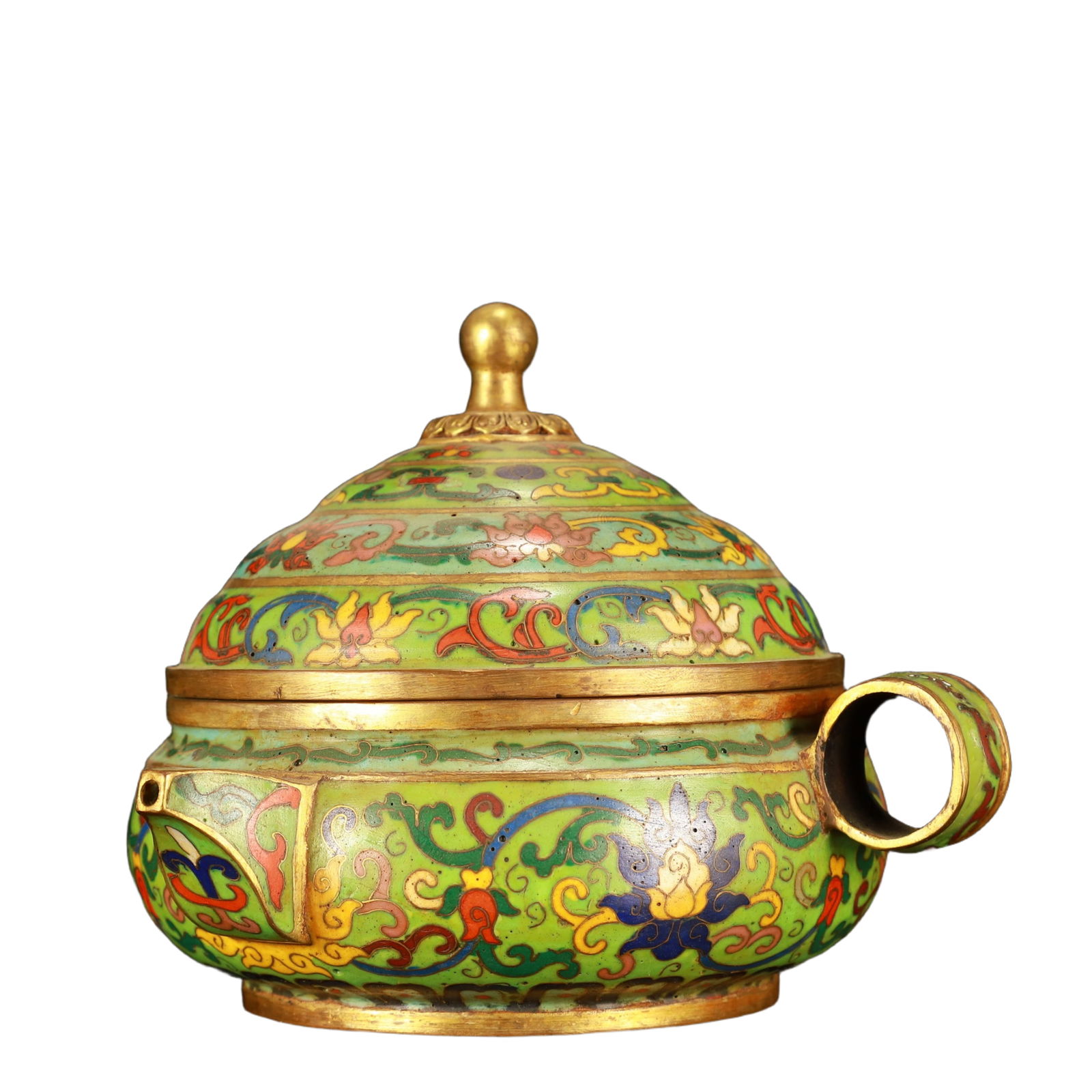 An Exquisite Cloisonne Flower Pattern Teapot (1 of 8)