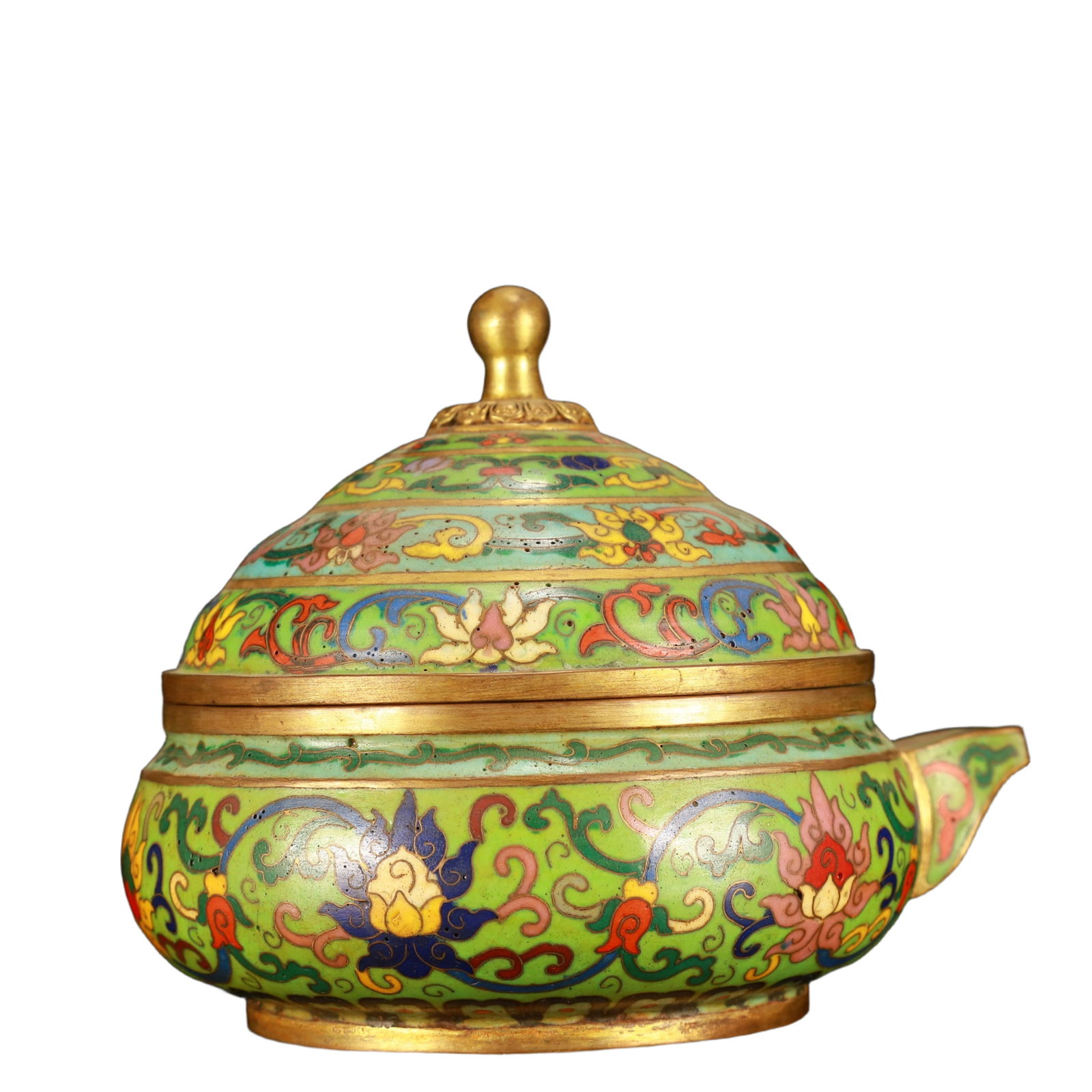 An Exquisite Cloisonne Flower Pattern Teapot - 4