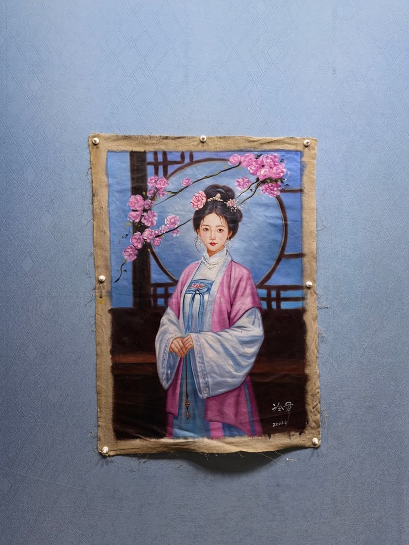 A Chinese Ink Painting of Woman on Paper,Leng Jun: A Chinese Ink Painting of Woman on Paper,Leng Jun,Size:28inx39.8in 一幅中国水墨仕女图,冷军