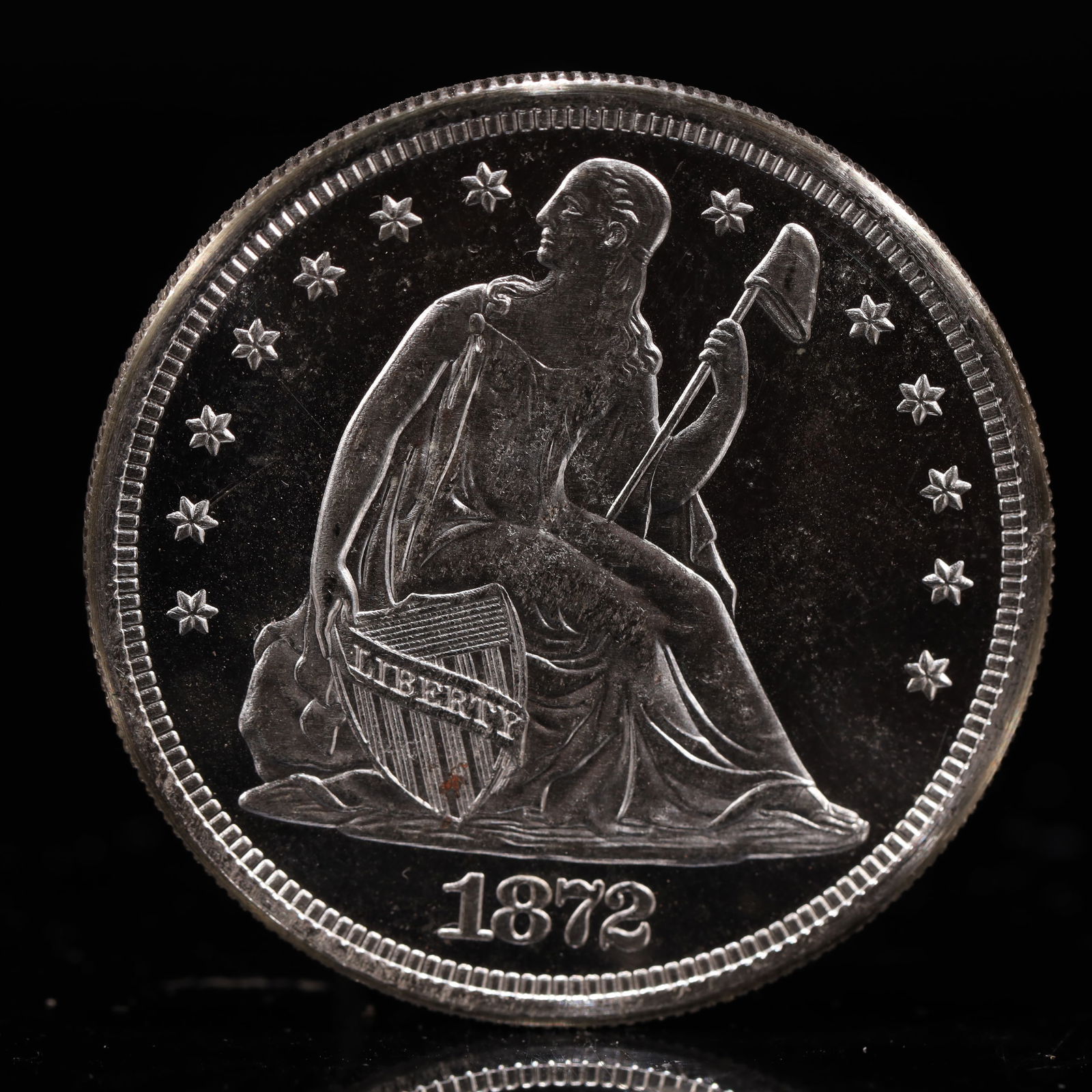 USA One Dollar 1872 Coin: American coin. IN GOD WE TRUST / LIBERTY / 1872 / UNITED STATES OF AMERICA / ONE DOL. Weight:26.9g.