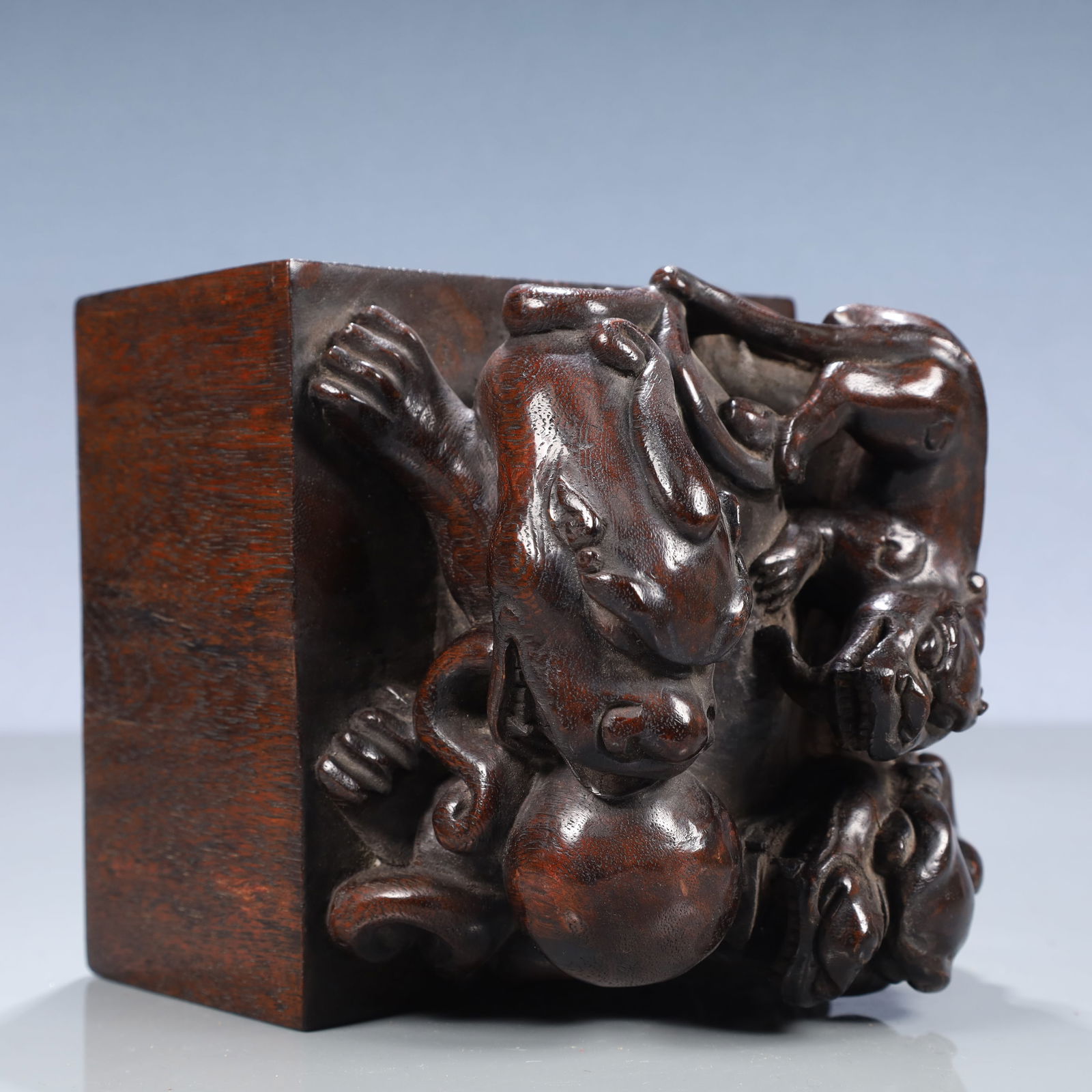 An Exquisite Eaglewood Auspicious Beast Pattern Seal - 6