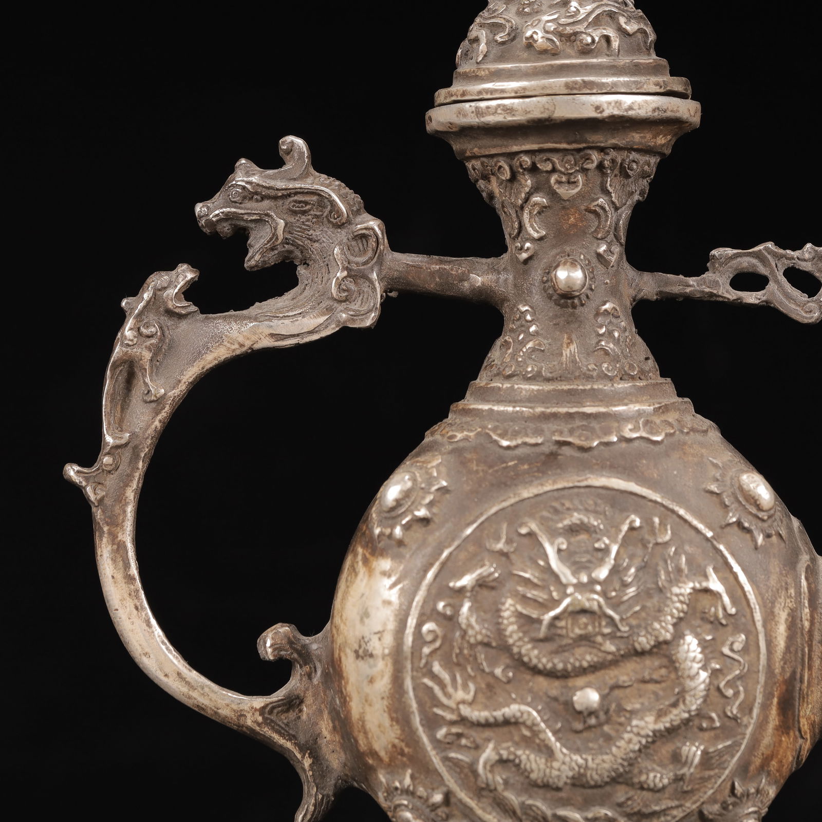 An Exquisite Silver Dragon Pattern Ewer - 3