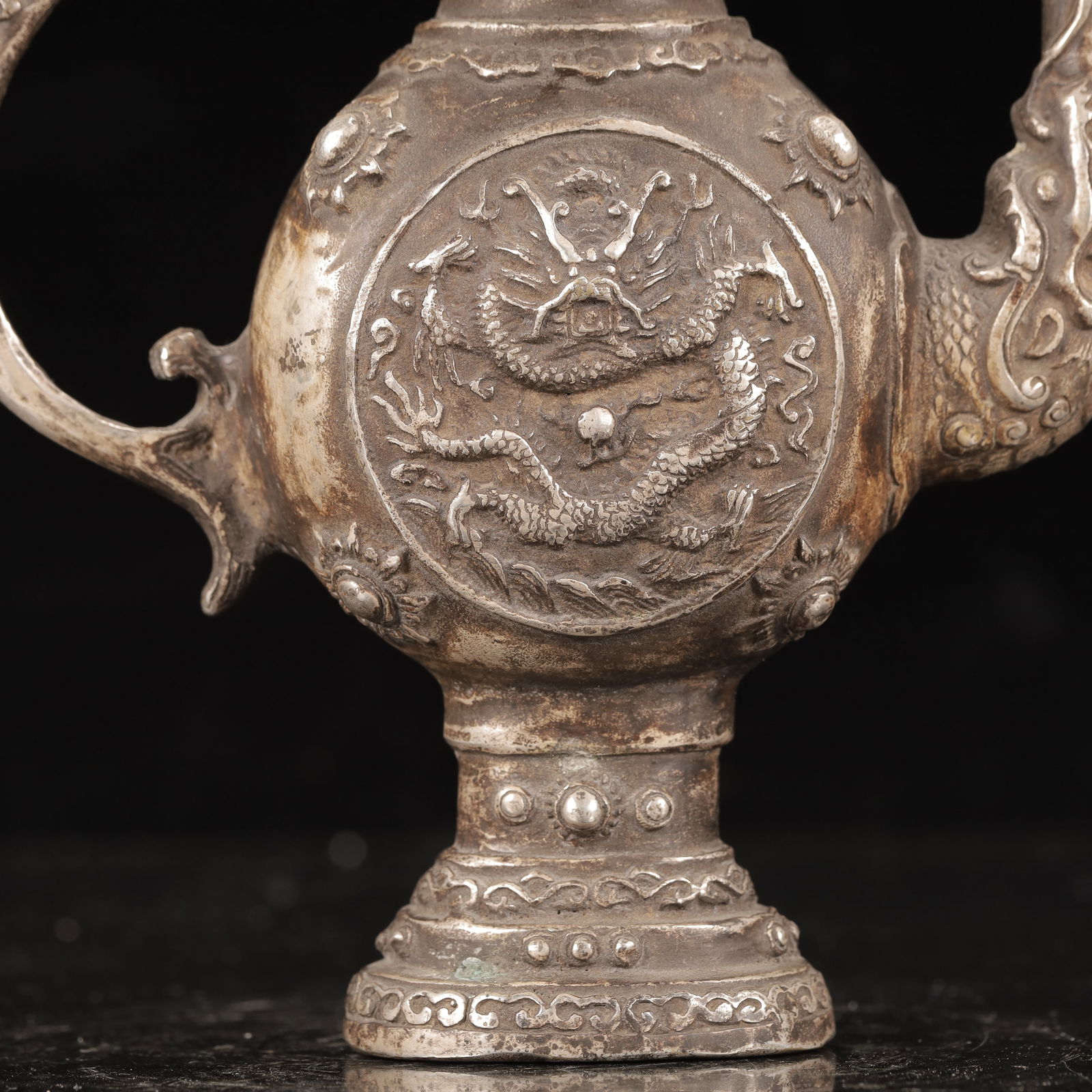 An Exquisite Silver Dragon Pattern Ewer - 4