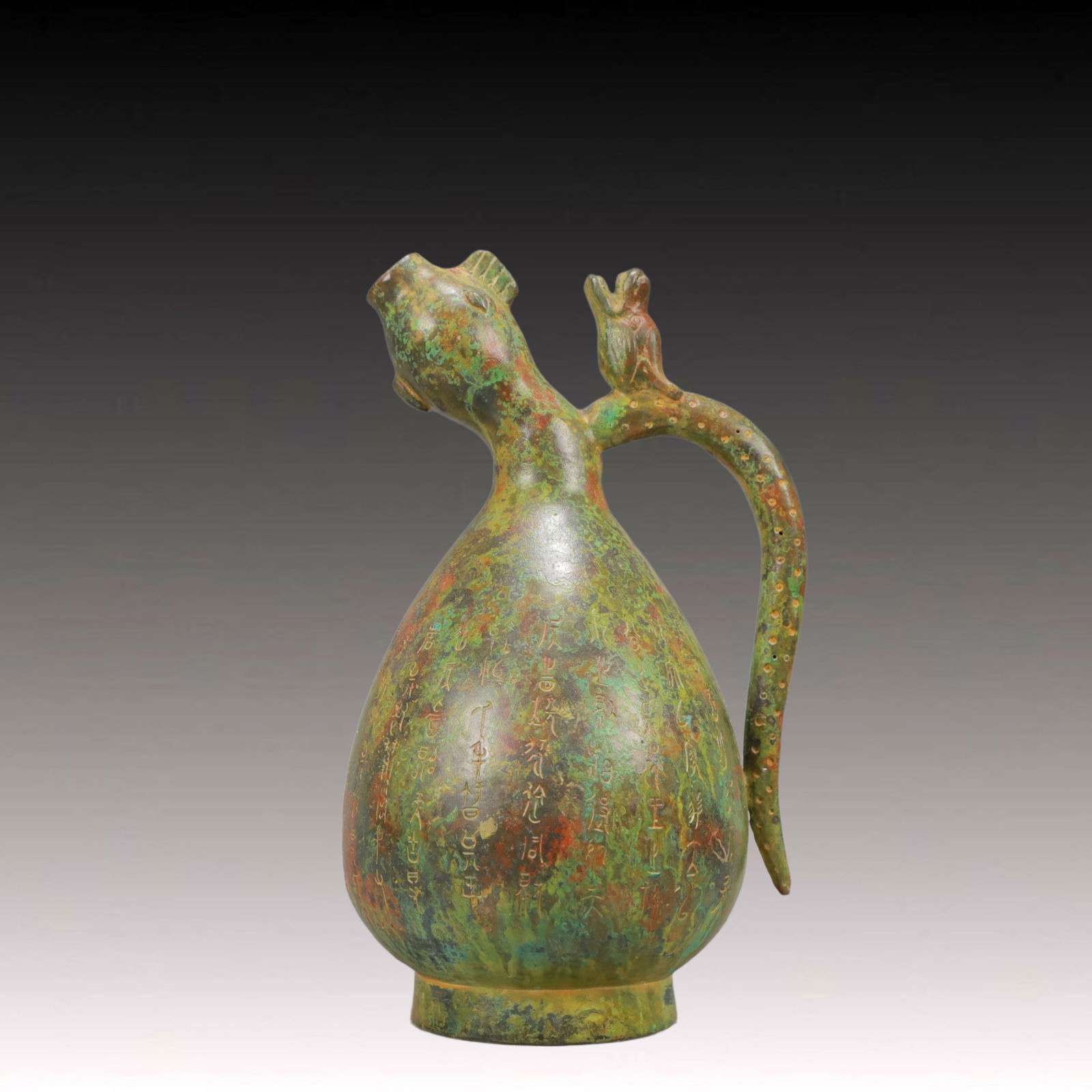 A Rare Bronze Ewer,With Inscription: A Rare Bronze Ewer,With Inscription,Ancient Time, China,Size:10.5inx5.5in,Weight:1800g 青铜执壶,带铭文,中国远古时期