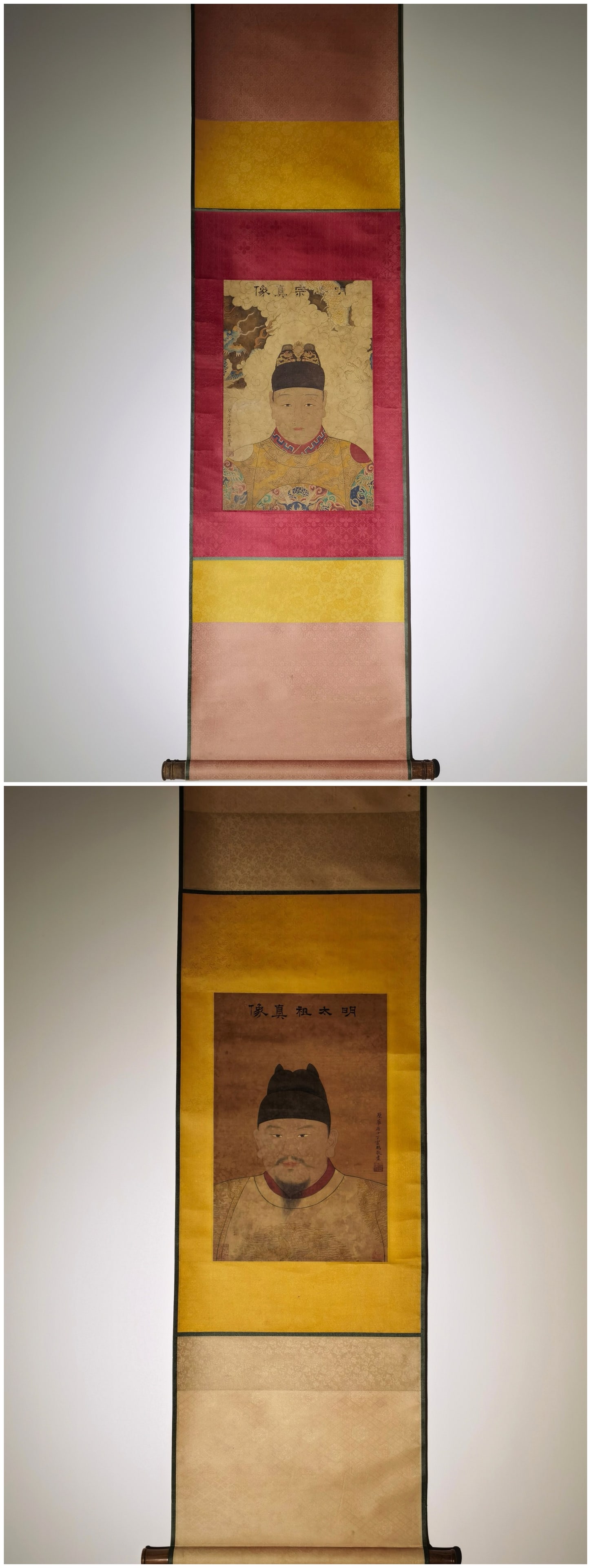 A Pair of Chinese Vertical Scroll Ink Painting of Figure on Paper,Ding Yunpeng: A Pair of Chinese Vertical Scroll Ink Painting of Figure on Paper,Ding Yunpeng,Size:(entirety)77.6inx18.1in*2,(Without frame)20.1inx12.6in*2 