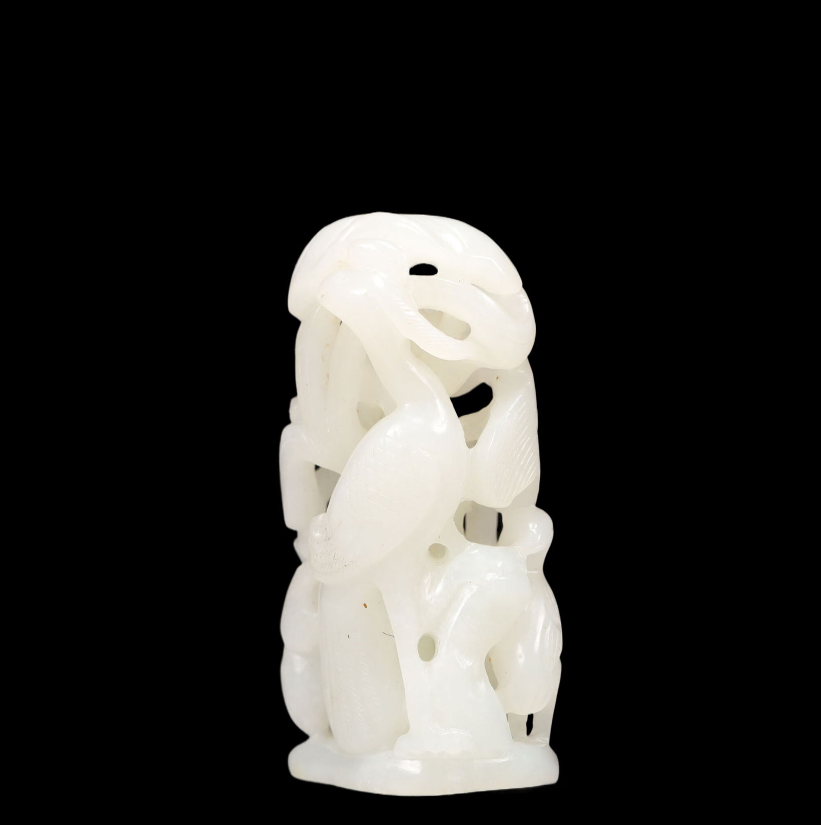 An Exquisite White Jade Crane Pattern Ornament - 2