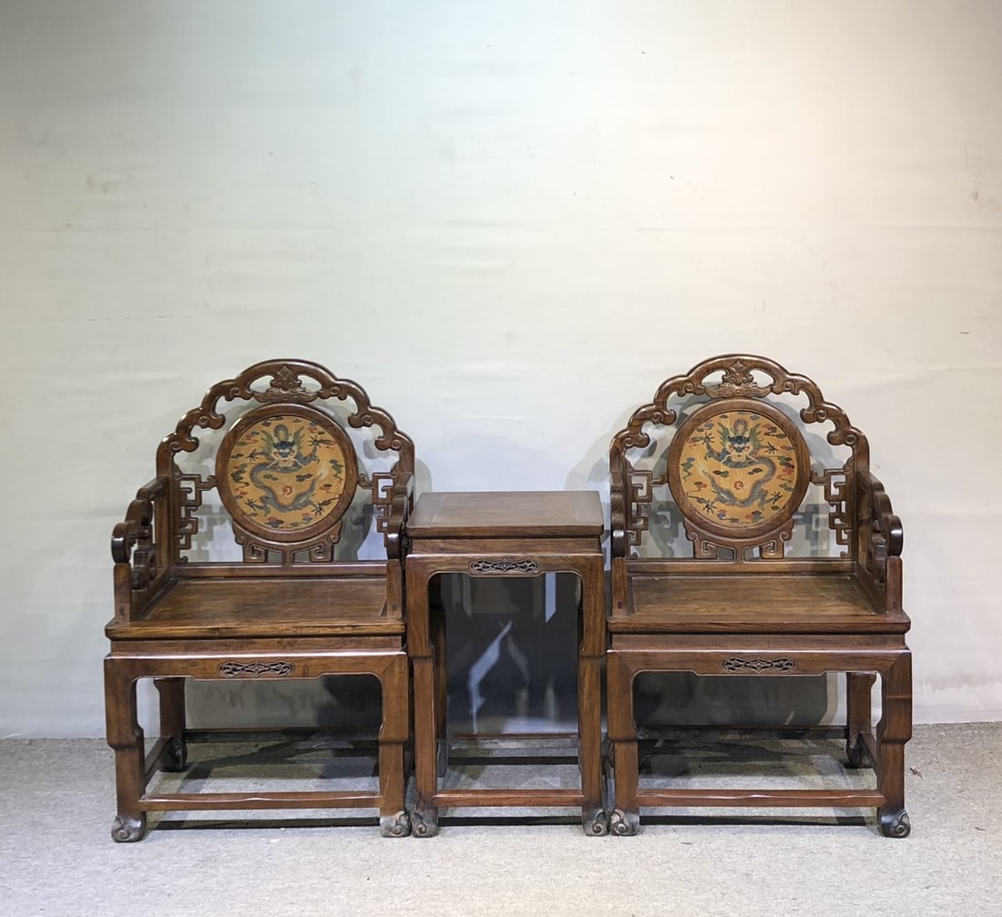 A Set of Rare Huanghuali wood Dragon Pattern Chairs (1 of 9)