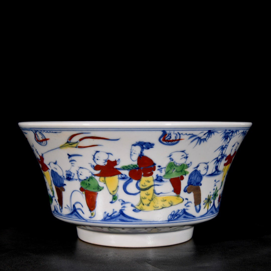 An Exquisite Doucai Character and Story Pattern Bowl (1 of 9)