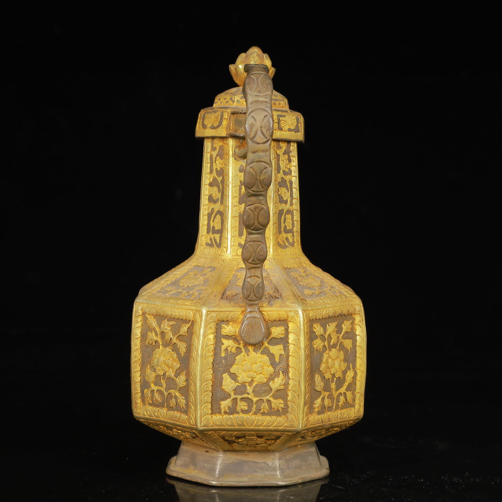 An Exquisite Gilt Silver Lotus Pattern Ewer - 9