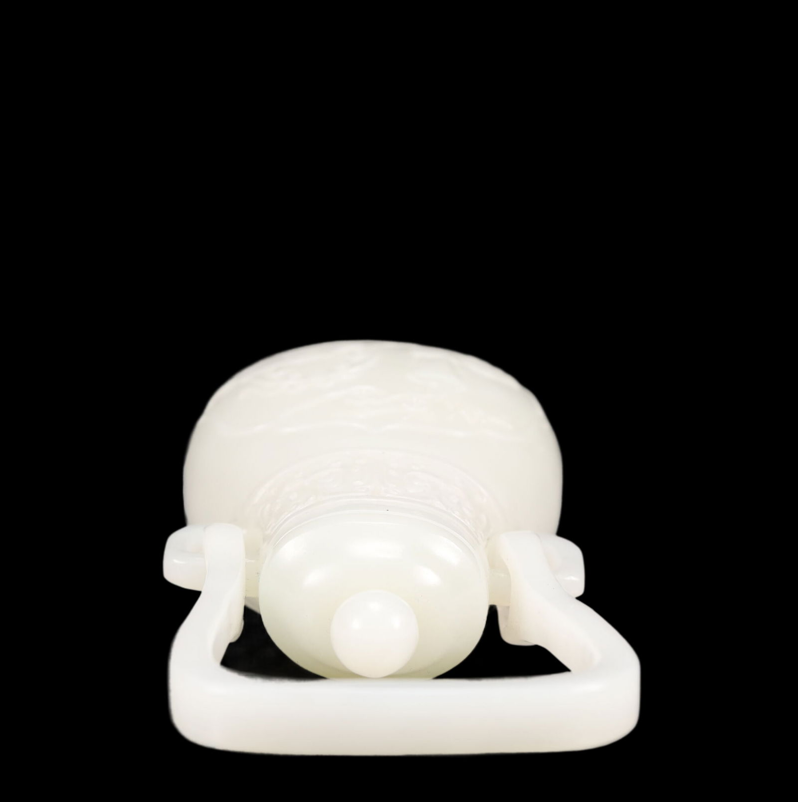 An Exquisite White Jade Rabbit Pattern Double-Ears Ewer - 6