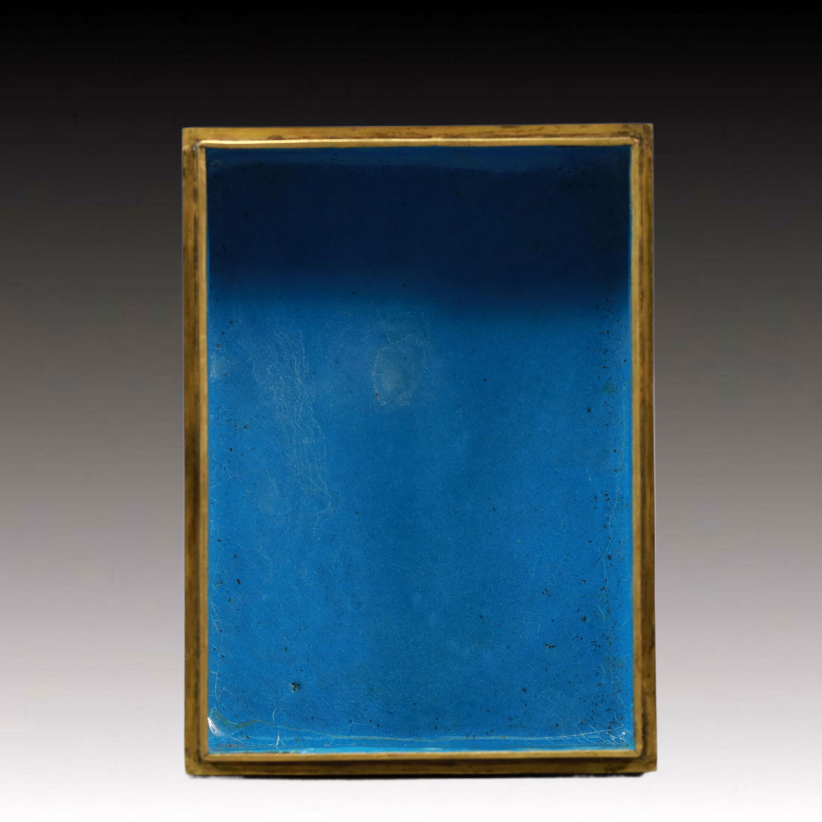 An Exquisite Cloisonne Lotus and Bats Pattern Cover Box,Inlaid White Jade - 7