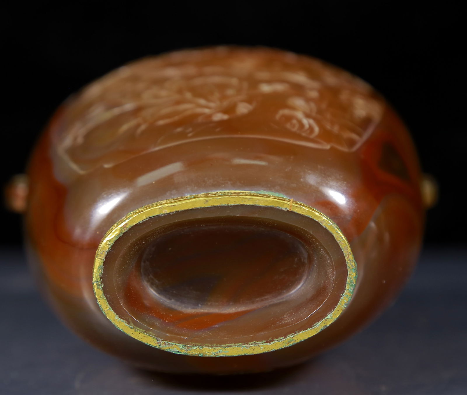 An Exquisite Agate Flower and Bird Pattern Double-Ears Bottle - 9