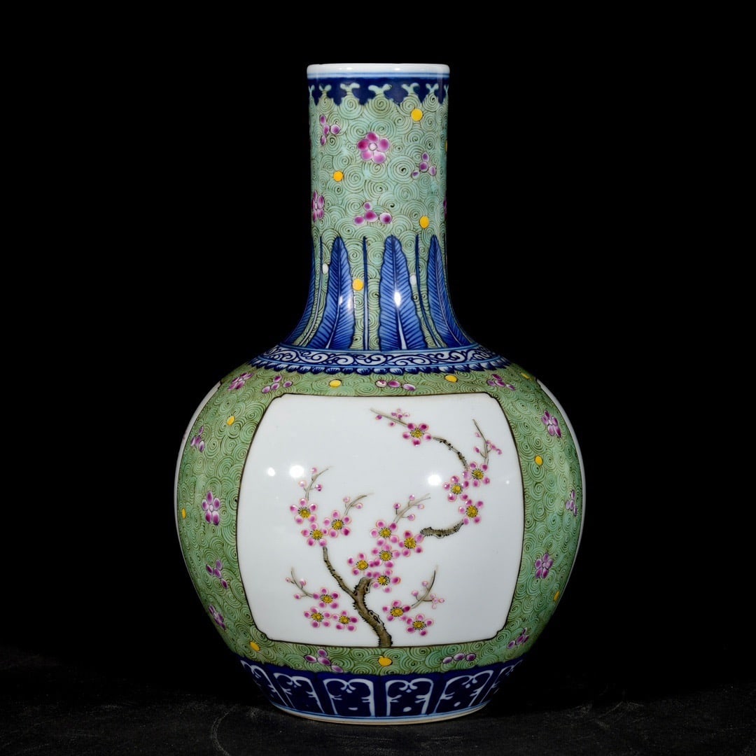 An Exquisite Famille-Rose Plum Blossom Pattern Vase (1 of 9)