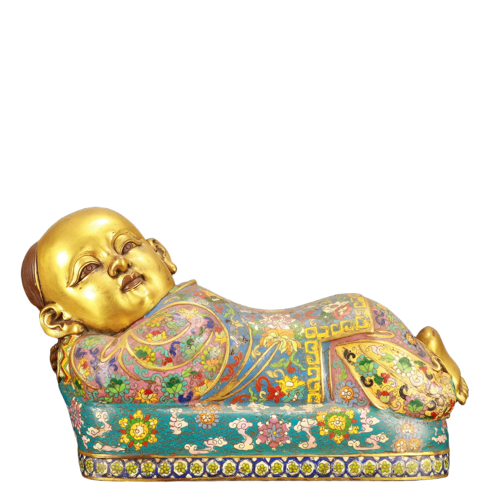 A Rare Cloisonne Flower Pattern Figure Pillow (1 of 10)