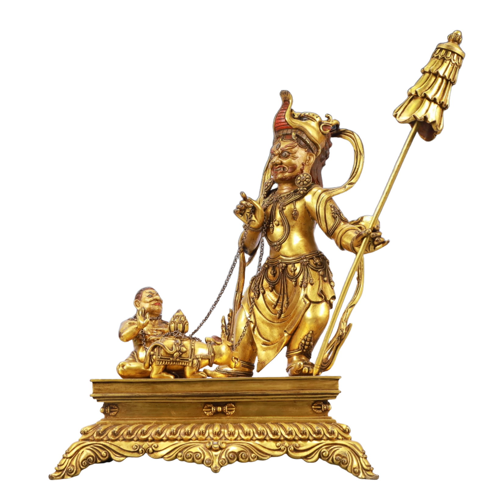 A Solemn Gilt Bronze Statue of Vajra: A Solemn Gilt Bronze Statue of Vajra ,Ming Dynasty, China,Yongle Six-character Mark,Size:10.6inx7.1inx13.8in Weight:8200g 铜鎏金金刚像,中国明É