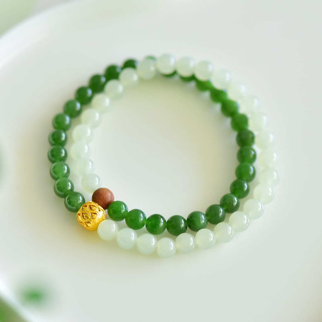 An Exquisite Jasper White Jade Bracelets - 5